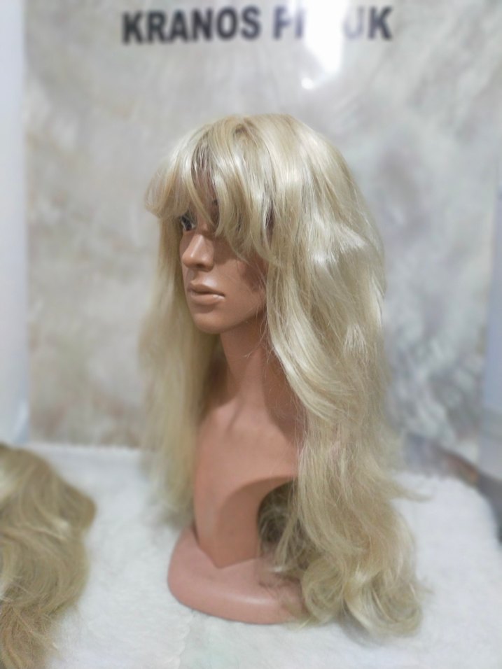 pilatin rengiUzun Dalgalı Sentetik Peruk - Görsel 2