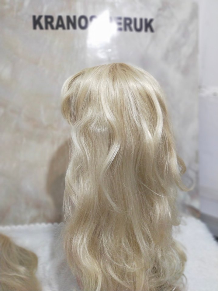 pilatin rengiUzun Dalgalı Sentetik Peruk - Görsel 3