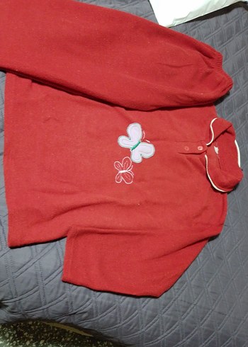 Standart Beden Beden Kız Çocuk Kırmızı Uzun Kollu Polar Pijama