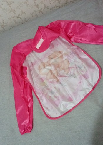 Pembe Baskılı Bebek Önlüğü Uzun Kollu - Görsel 3