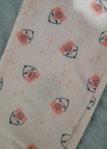 Kız Çocuk Pembe Desenli Triko Tayt - Görsel 4