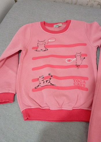 Pembe Nakışlı Kız Çocuk Eşofman Takımı - Görsel 2