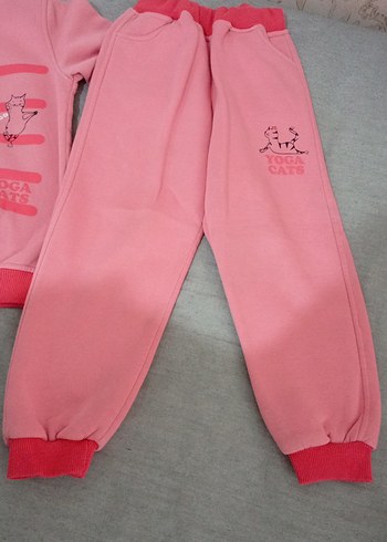 Pembe Nakışlı Kız Çocuk Eşofman Takımı - Görsel 3