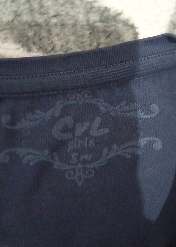 Kız Çocuk Lacivert Uzun Kollu Baskılı Tişört - Görsel 3