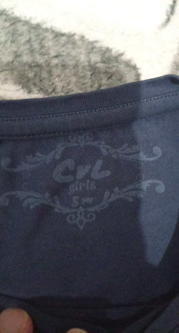 Kız Çocuk Lacivert Uzun Kollu Baskılı Tişört - Görsel 3