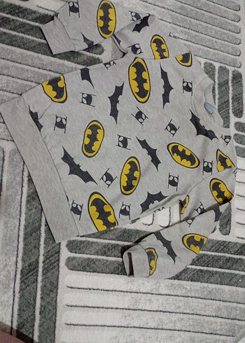 Erkek Çocuk Batman Baskılı Gri Sweatshirt - Görsel 2