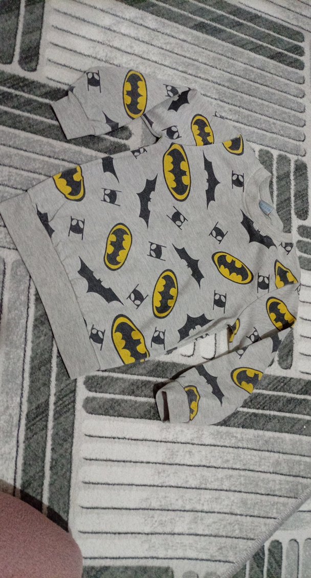 Erkek Çocuk Batman Baskılı Gri Sweatshirt - Görsel 2