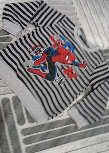 Erkek Çocuk Örme Örümcek Adam Baskılı Sweatshirt - Görsel 2