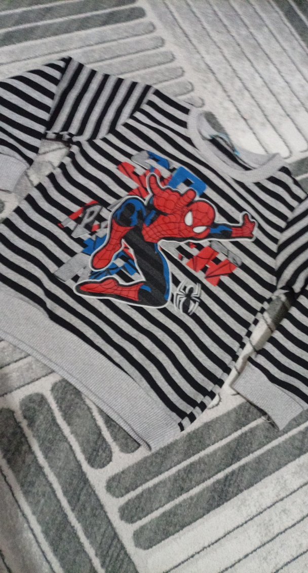 Erkek Çocuk Örme Örümcek Adam Baskılı Sweatshirt - Görsel 3