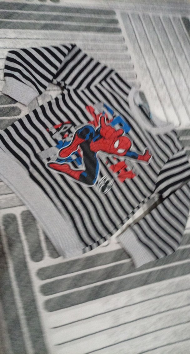 Erkek Çocuk Örme Örümcek Adam Baskılı Sweatshirt - Görsel 2