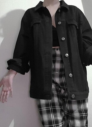 Oversize siyah kot ceket