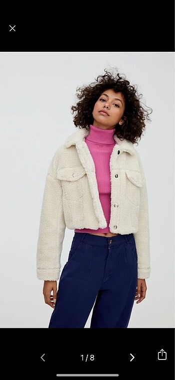 s Beden beyaz Renk Pull bear peluş ceket