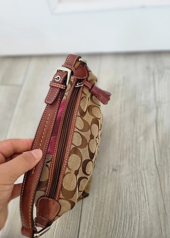 Coach Pembe Süet jakarlı kumas Kadın Çanta