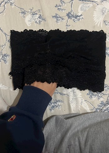 xs Beden Siyah Dantel Midi Bralet