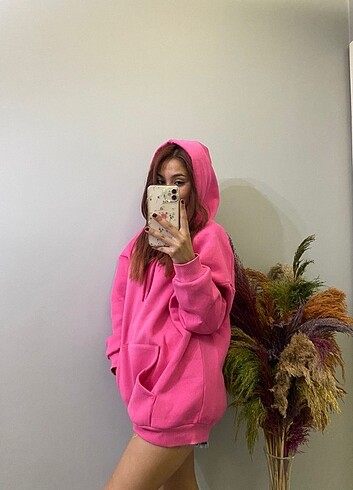 Oversize Pembe Sweatshirt 