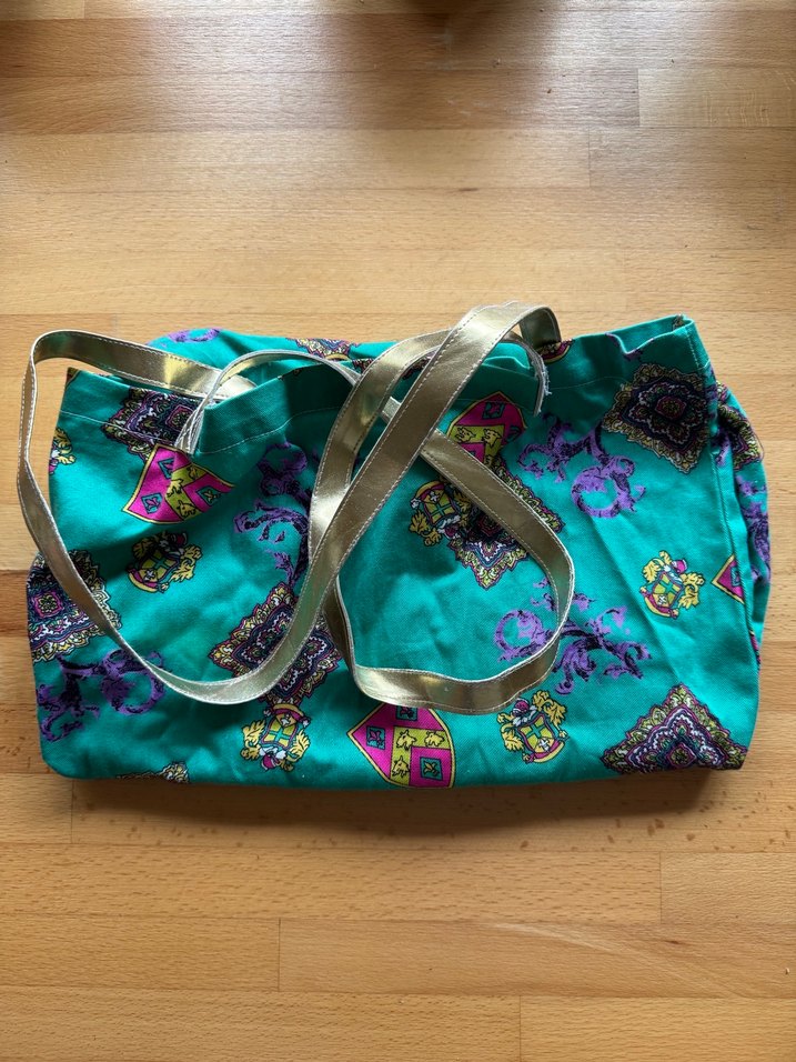 Vintage bez tote - Görsel 2