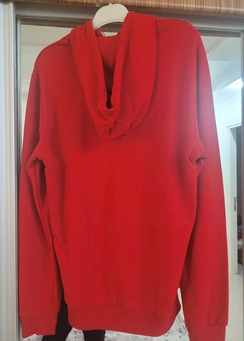 Kırmızı Kapüşonlu Uzun Kollu Sweatshirt - Görsel 2