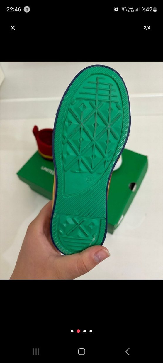 Kız Çocuk Kırmızı Baskılı Spor Ayakkabı - Görsel 3