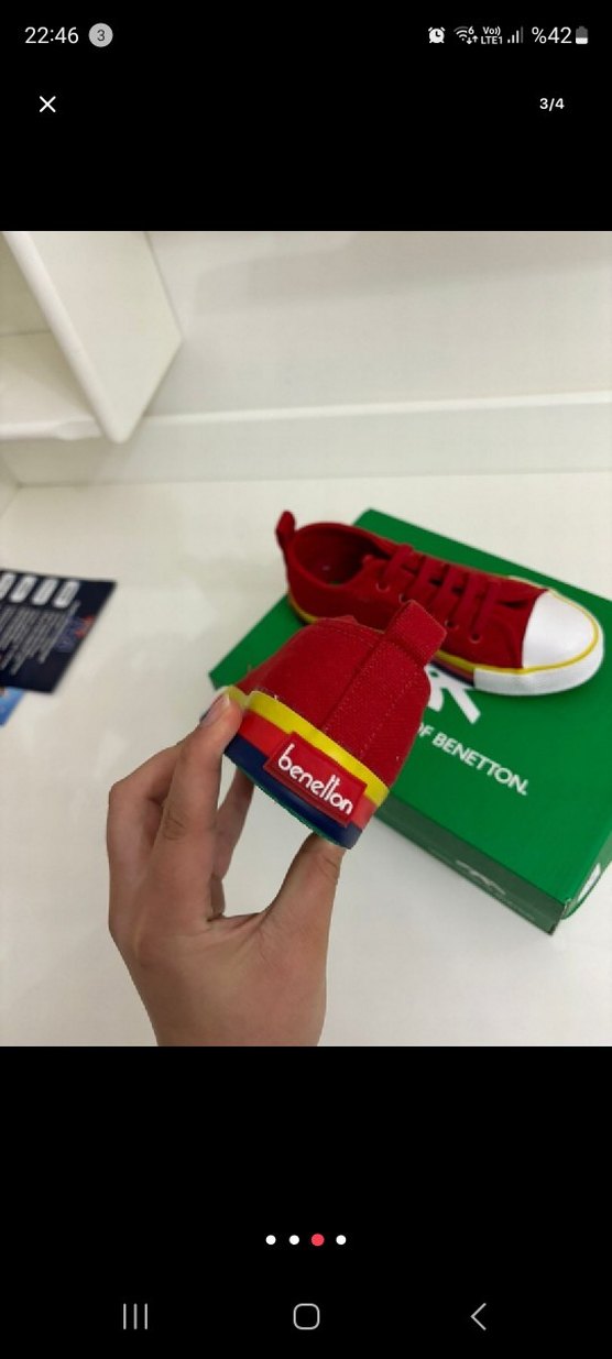 Kız Çocuk Kırmızı Baskılı Spor Ayakkabı - Görsel 2