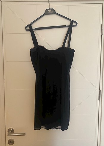 Leopar Desenli Göğüs Destekli Saten Elbise Gecelik - Görsel 6