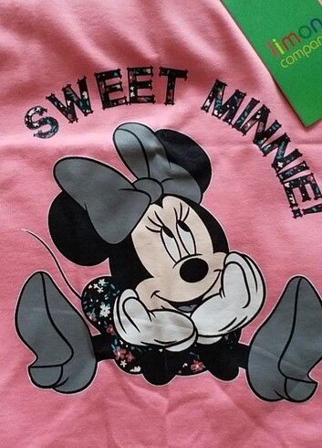 10 Yaş Beden pembe Renk Minnie mouse limon company marka 9-10-11 yaş kız çocuk çok şeke