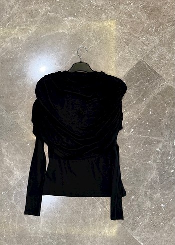 Uzun Kollu Siyah Gotik Kadın Bluz - Görsel 3