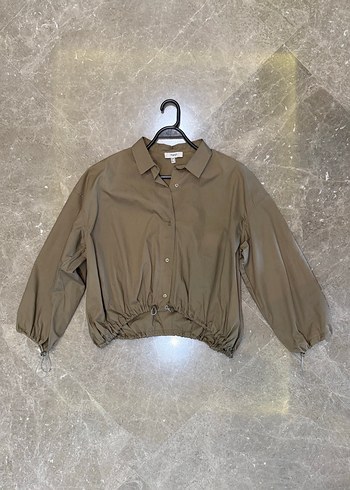 Haki Düğmeli Kadın Uzun Kollu Gömlek - Görsel 2