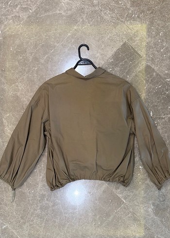 Haki Düğmeli Kadın Uzun Kollu Gömlek - Görsel 4