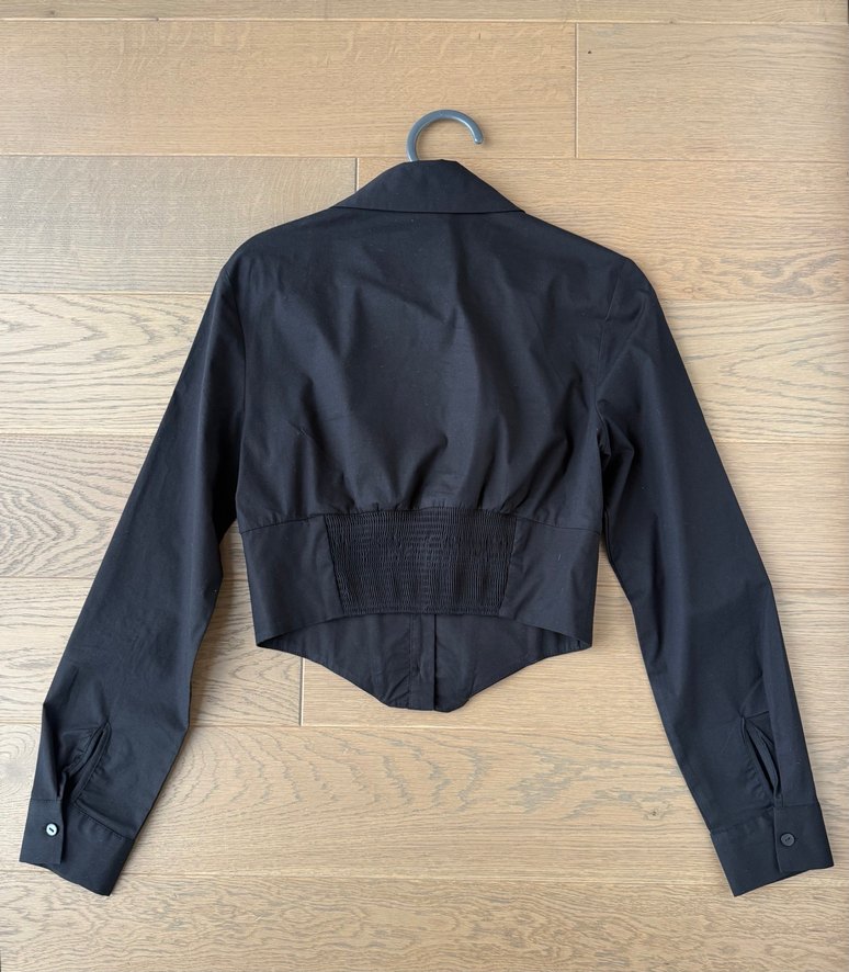 Düğmeli Siyah Dar Kesim Gömlek - Görsel 5