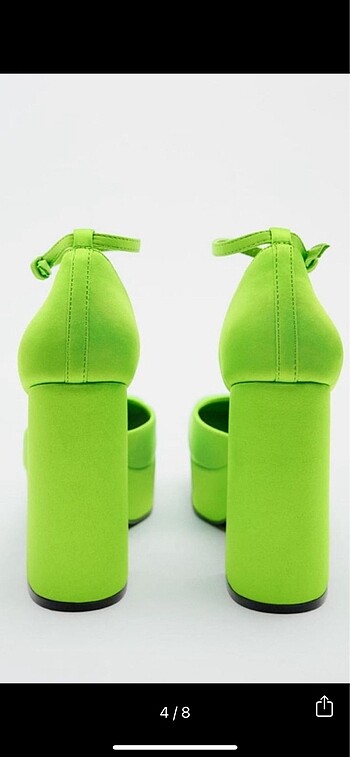 38 Beden yeşil Renk Zara topuklu ayakkabı