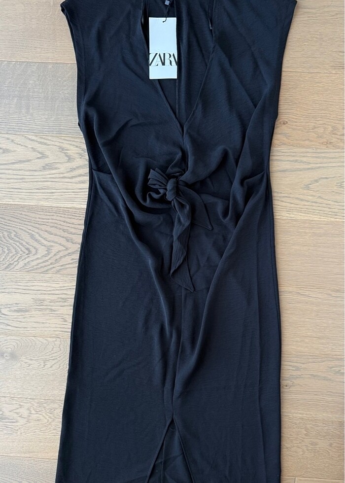 Zara siyah midi elbise - Görsel 3
