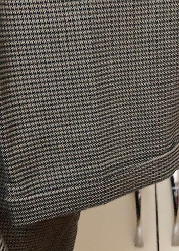 Gri Kadın Kumaş Pantolon, Kemerli, Midi Boy - Görsel 3