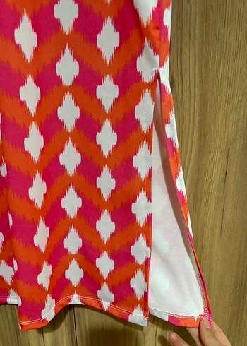 Kadın Çok Renkli Kolsuz V Yaka Elbise - Görsel 3