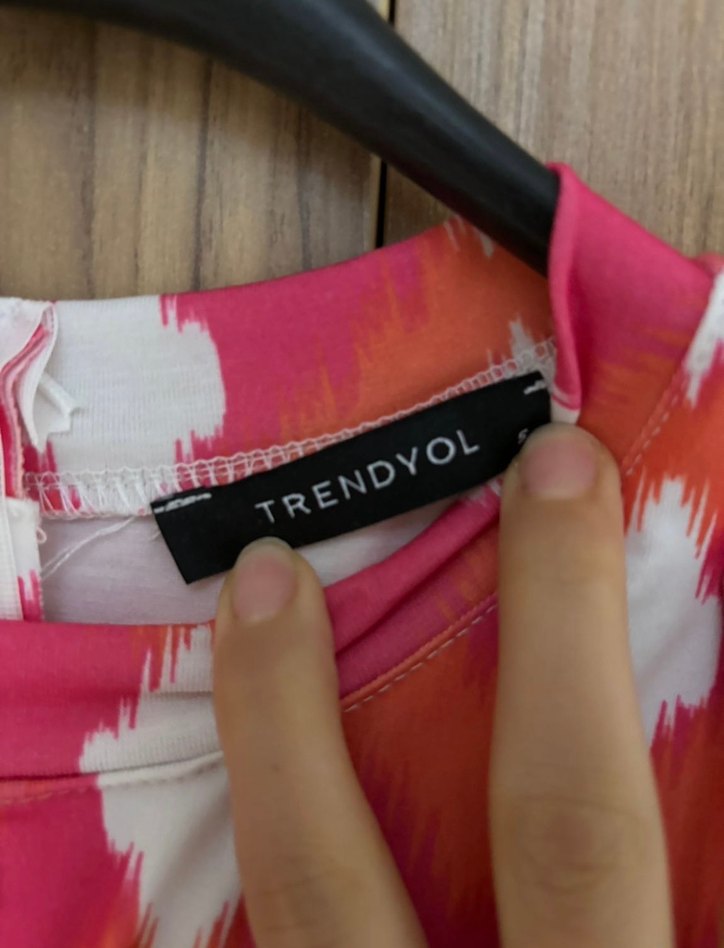 Kadın Çok Renkli Kolsuz V Yaka Elbise - Görsel 5