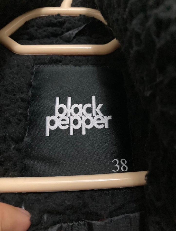 Siyah Midi Kadın Kaban, Uzun Kollu, Rahat Kesim - Görsel 3