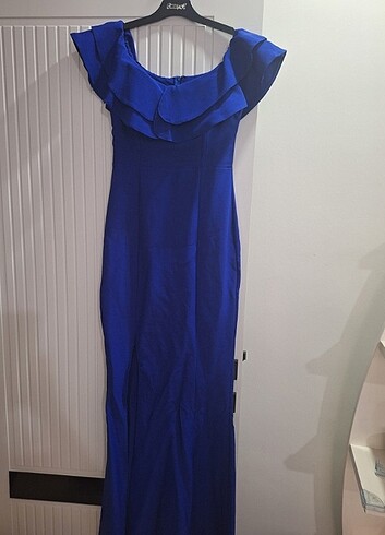 Saks mavisi balık model abiye