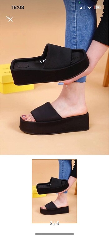 Bershka Siyah Platform Terlik