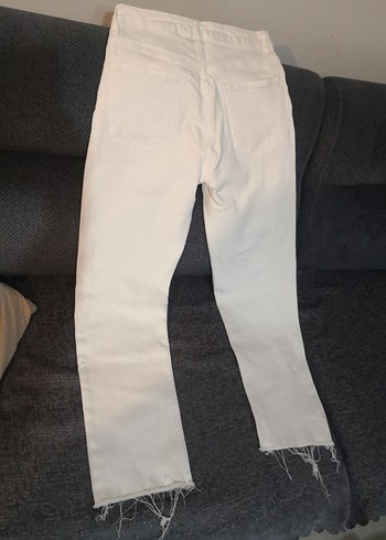 Zara beyaz düz paça pantolon - Görsel 5