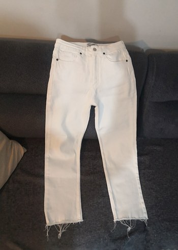 Zara beyaz düz paça pantolon - Görsel 3