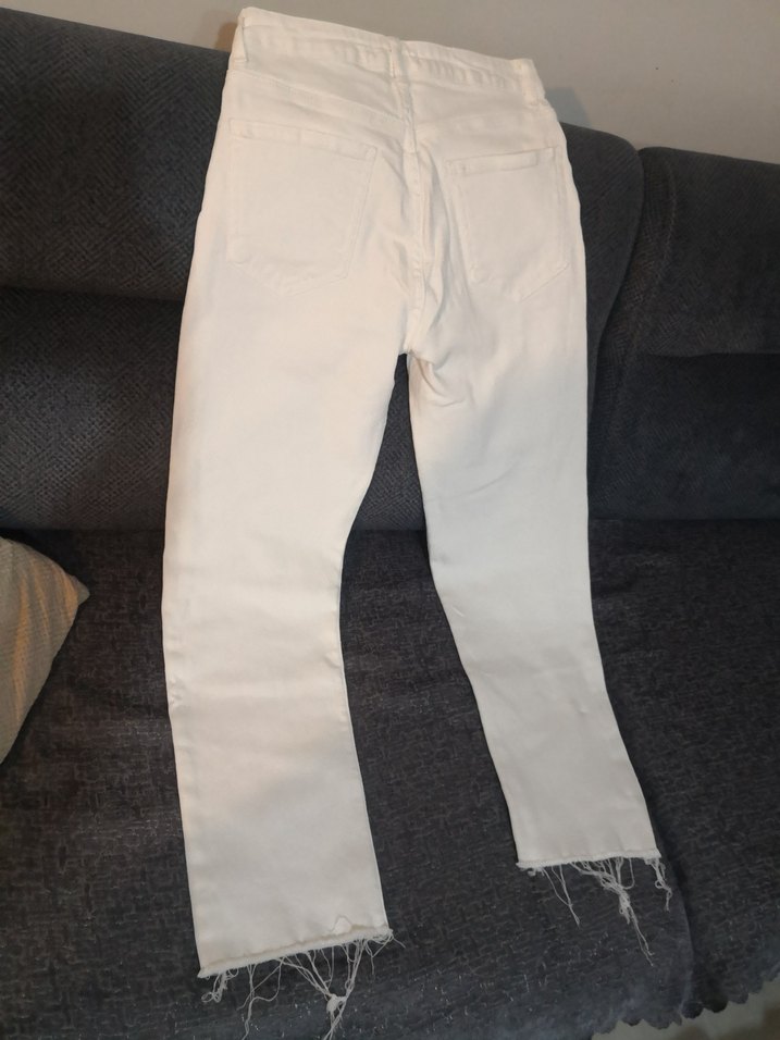 Zara beyaz düz paça pantolon - Görsel 5