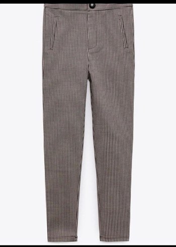 Zara yüksek bel ekose pantolon - Görsel 5