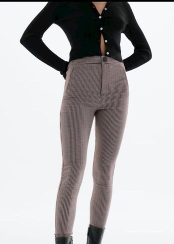 Zara yüksek bel ekose pantolon - Görsel 2