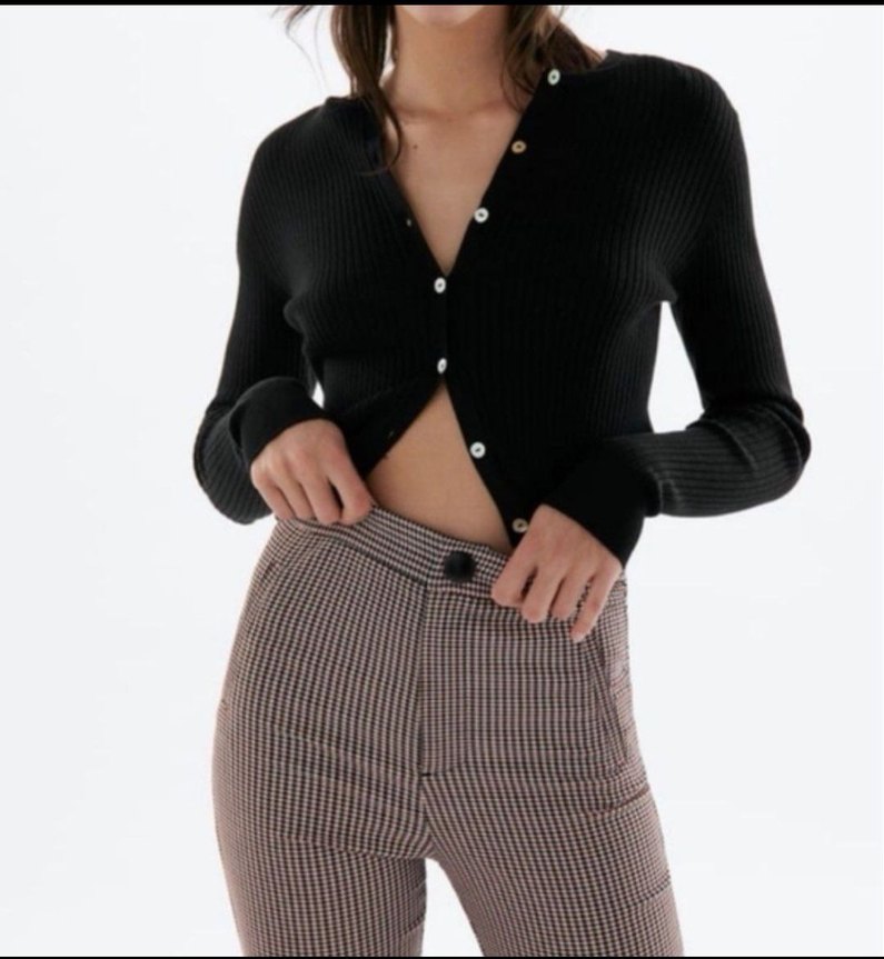 Zara yüksek bel ekose pantolon - Görsel 4