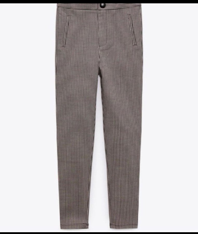 Zara yüksek bel ekose pantolon - Görsel 5