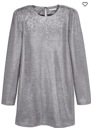 H&M gümüş vatkalı elbise - Görsel 3
