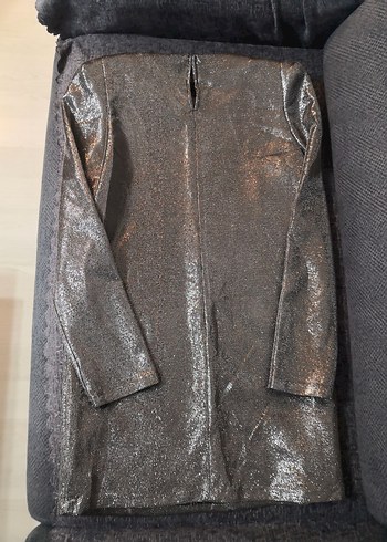 H&M gümüş vatkalı elbise - Görsel 5