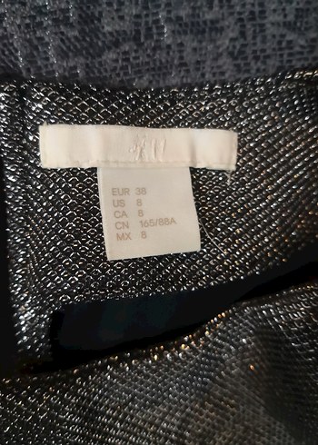 H&M gümüş vatkalı elbise - Görsel 6