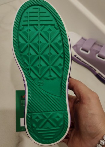 Benetton Kız Çocuk Mor Cırt Cırtlı Spor Ayakkabı - Görsel 3