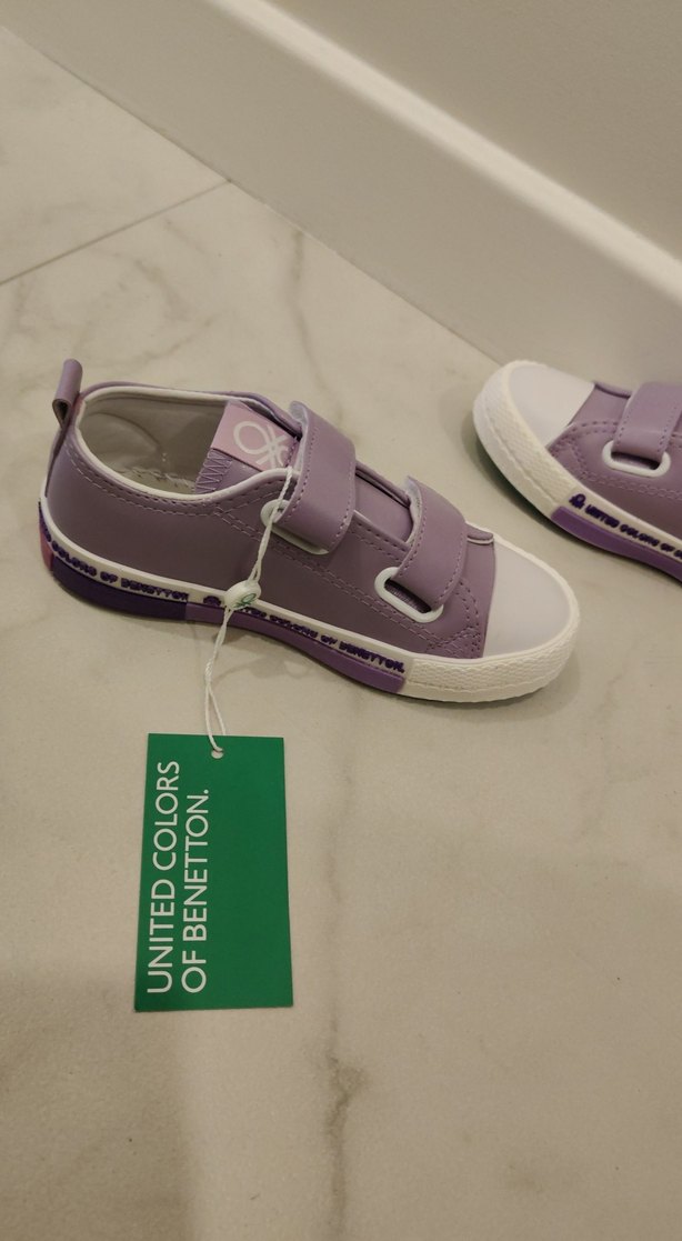 Benetton Kız Çocuk Mor Cırt Cırtlı Spor Ayakkabı - Görsel 2