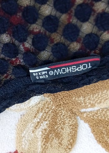 Topshop Siyah Bohem Nakışlı Örgü Kadın Bluz
